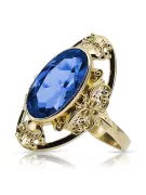 Sapphire 14K Yellow gold Ring Vintage craft vrc014y